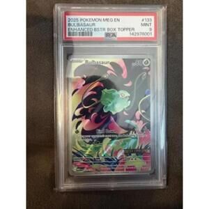 2025 Pokemon MEG EN Bulbasaur Enhanced BSTR Box Topper PSA 9 Mint